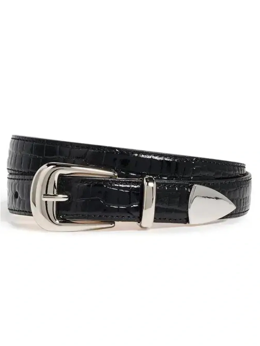 AUREUM | No. 16 Crocodile Texture Leather Belt XS